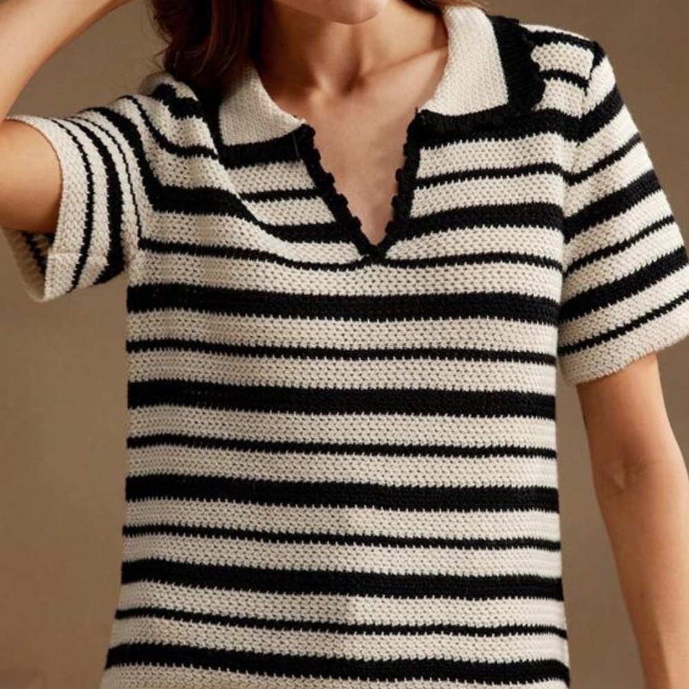 Crochet Striped Polo